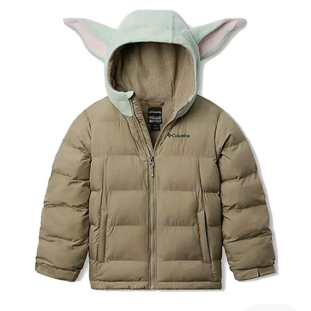 Columbia Stars Wars Mandalorian Toddler Coat Size 3T Omni Heat Baby Yoda Brown - Picture 1 of 14